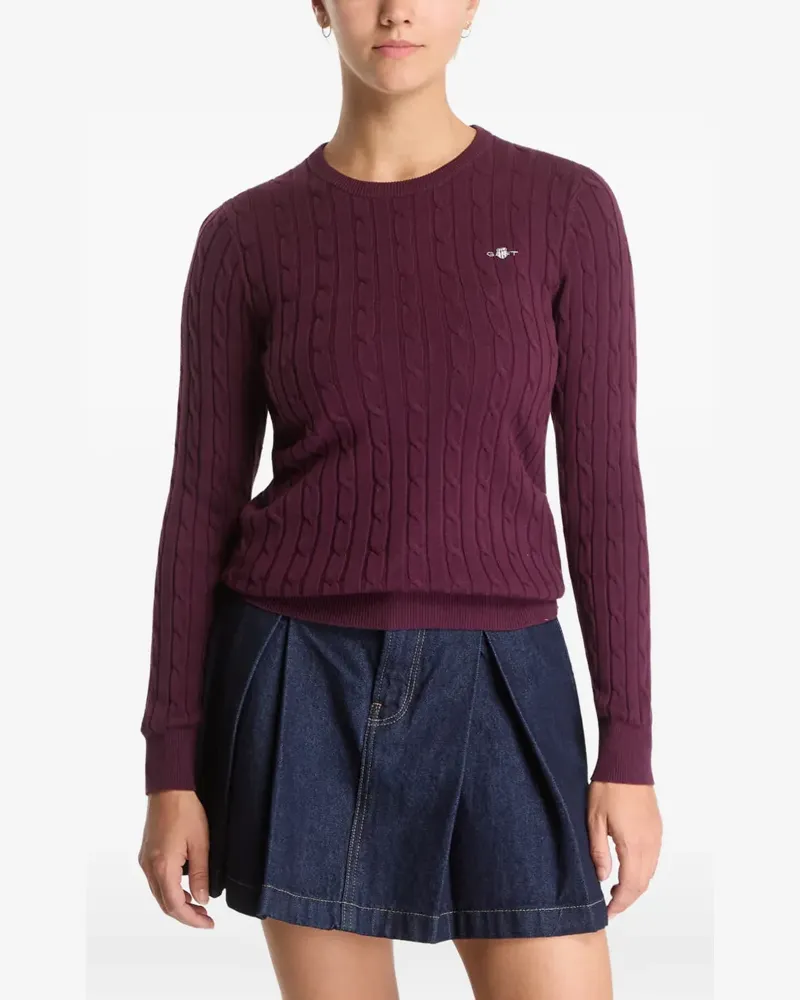 Gant Pullover mit Zopfmuster - Violett Violett