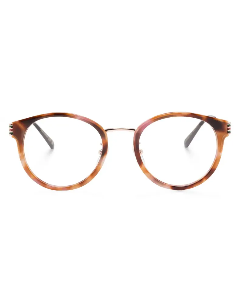 Gucci Brille mit rundem Gestell - Braun Braun