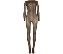 Netz-Catsuit mit Schlangenmuster - Braun