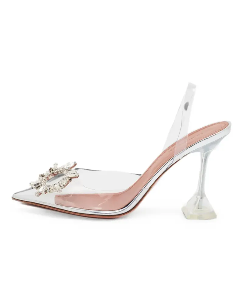 Amina Muaddi Begum sculptural heel slingback pumps - Weiß Weiß