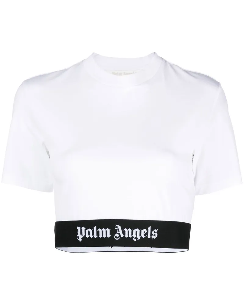 Palm Angels Cropped-T-Shirt - Weiß Weiß