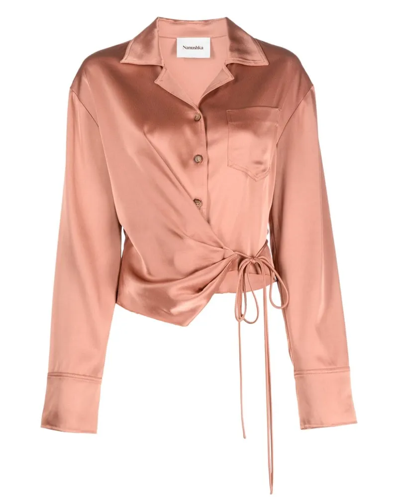 Nanushka Gewickeltes Hemd aus Satin - Orange Orange
