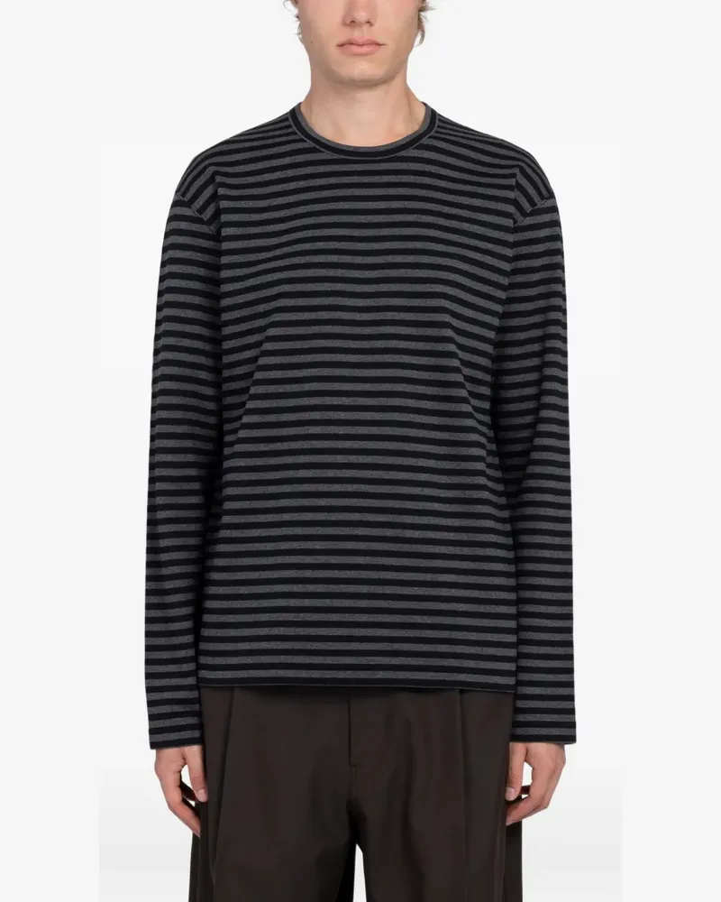 Junya Watanabe Gestreiftes Langarmshirt - Schwarz Schwarz