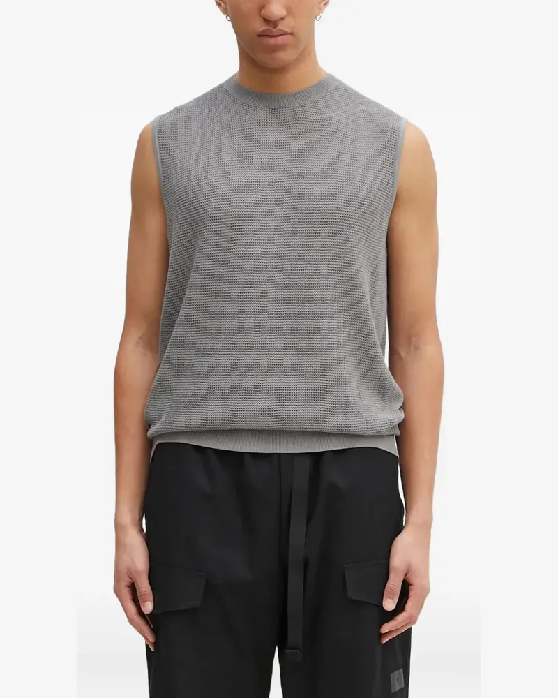 Y-3 Strukturierter Pullunder - Grau Grau