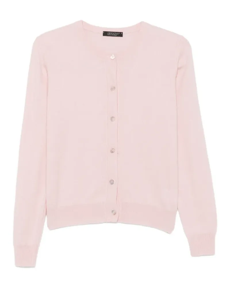ARAGONA button-up ribbed-trim cardigan - Rosa Rosa