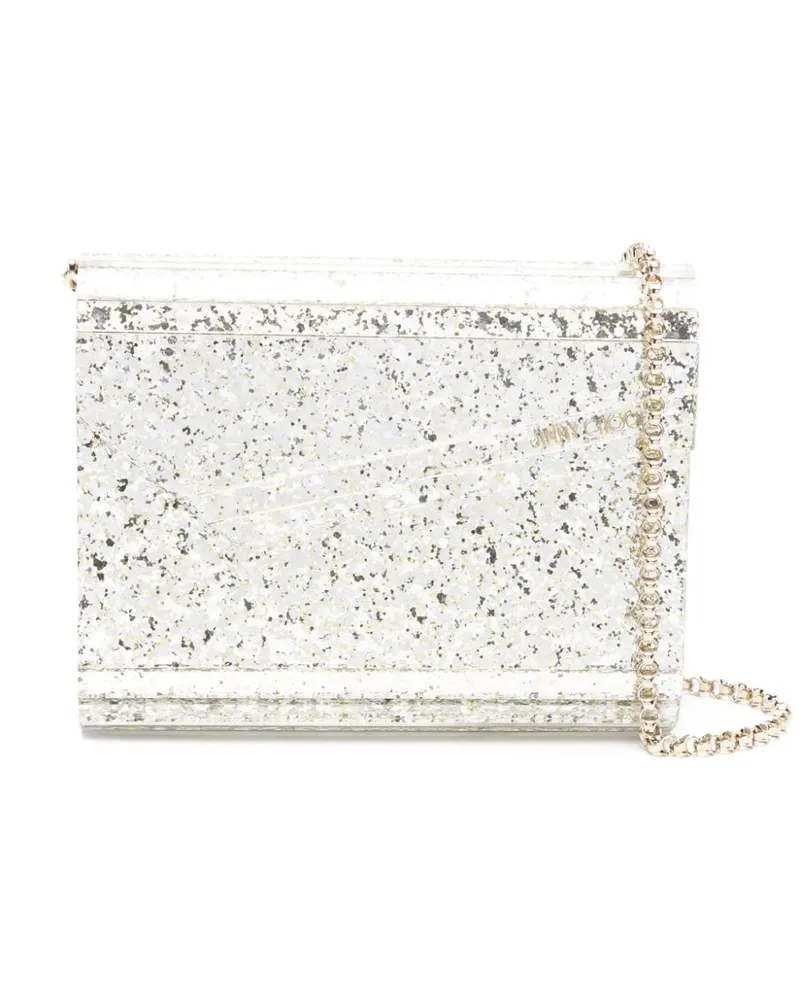 Jimmy Choo Candy Clutch mit Glittern Silber