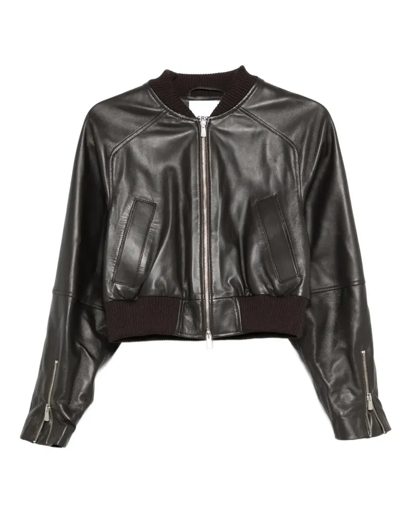 Erika Cavallini zip-up cropped jacket - Braun Braun