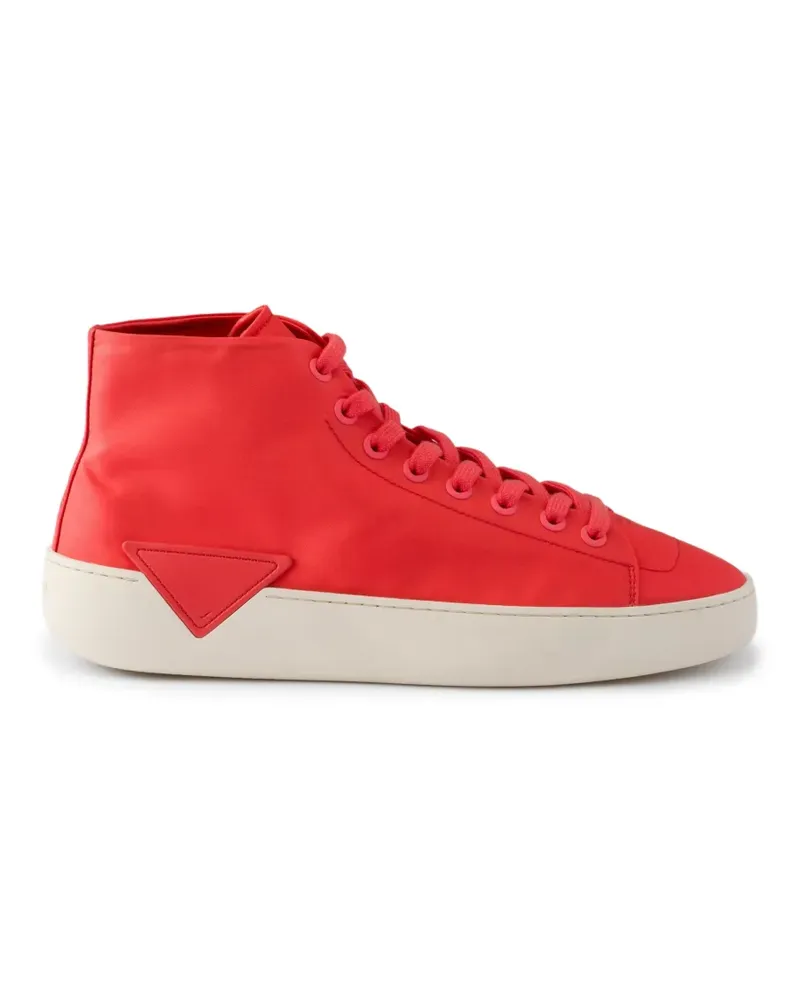 Prada High-Top-Sneakers aus Re-Nylon - Rot Rot