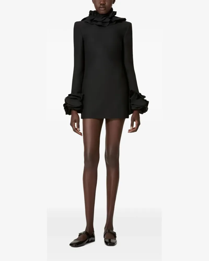 Valentino Garavani ruffled long-sleeve mini dress - Schwarz Schwarz