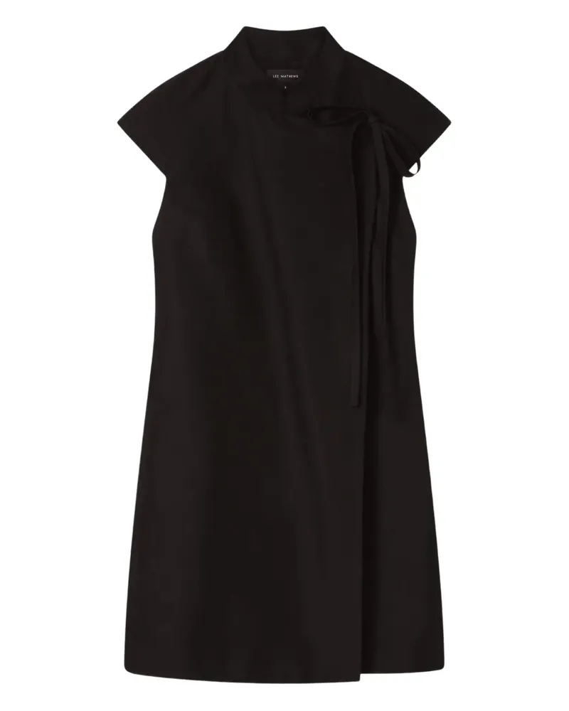 Lee Mathews Alberta tie-detail mini dress - Schwarz Schwarz