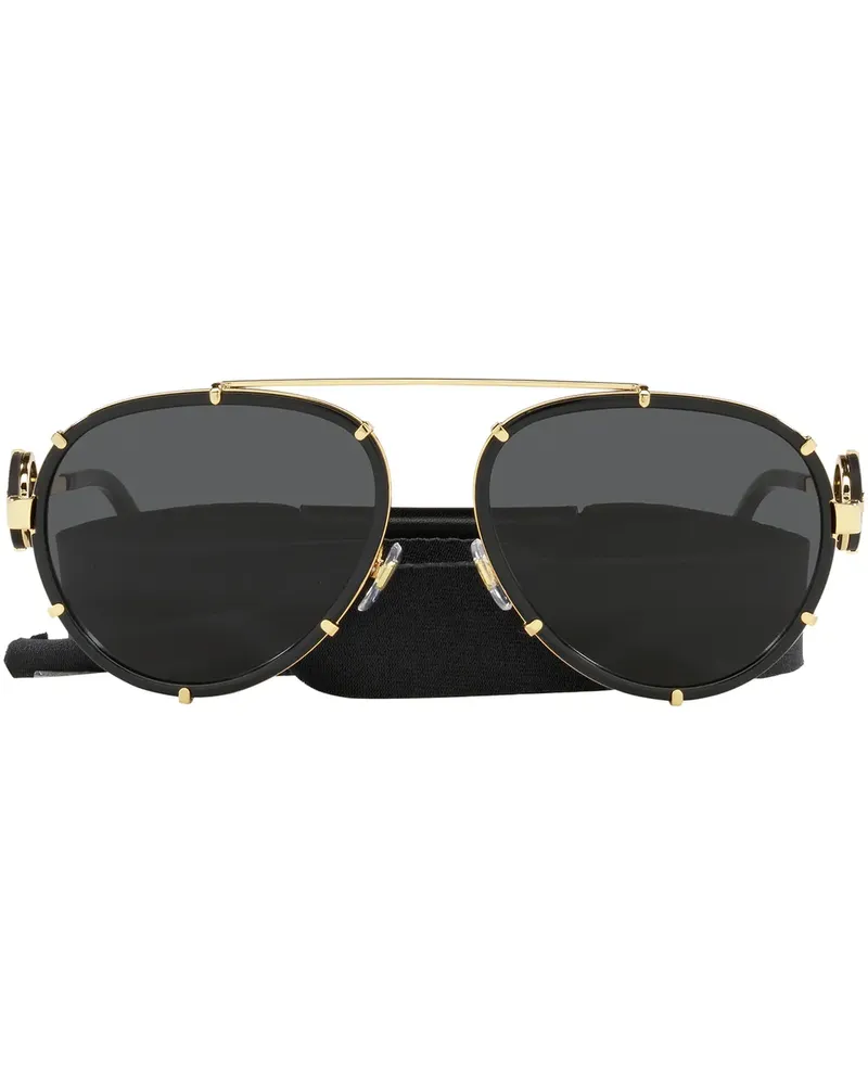 Versace Klassische Pilotenbrille - Schwarz Schwarz