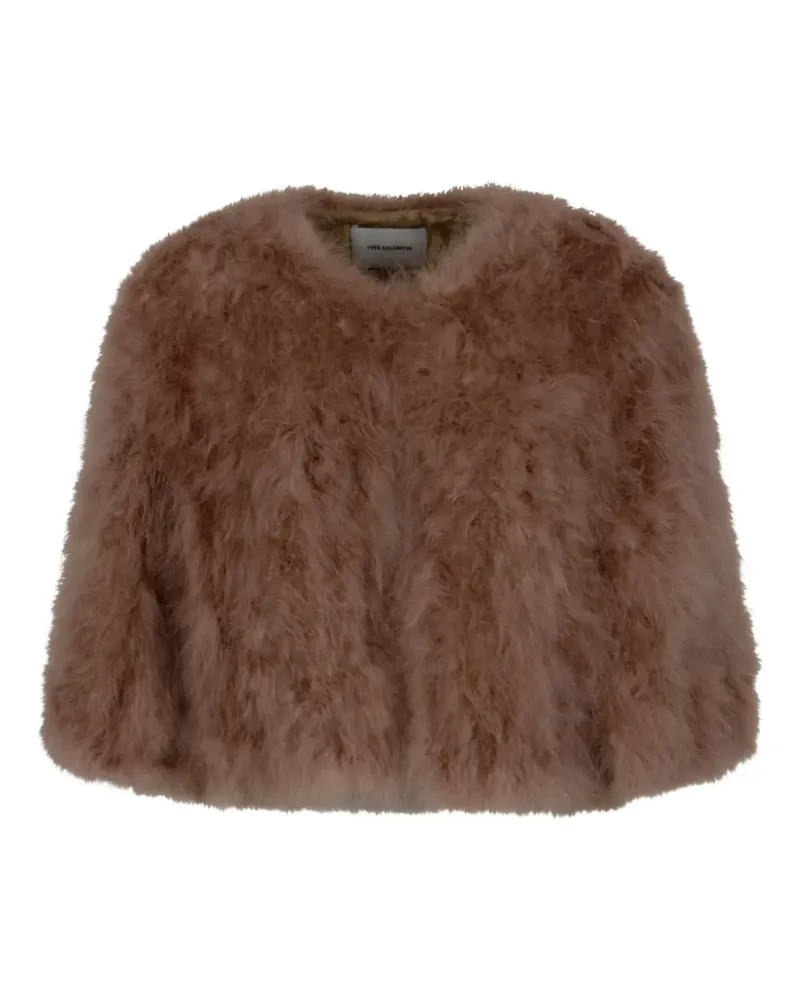 Yves Salomon Plumes Seidenjacke - Braun Braun