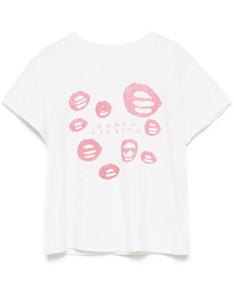 RE/DONE Women Talking T-Shirt - Weiß Weiß