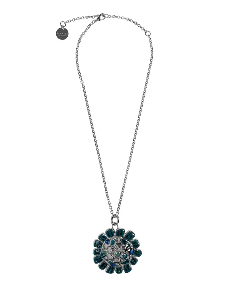 Marni Halskette mit Blumenanhänger - Silber Silber