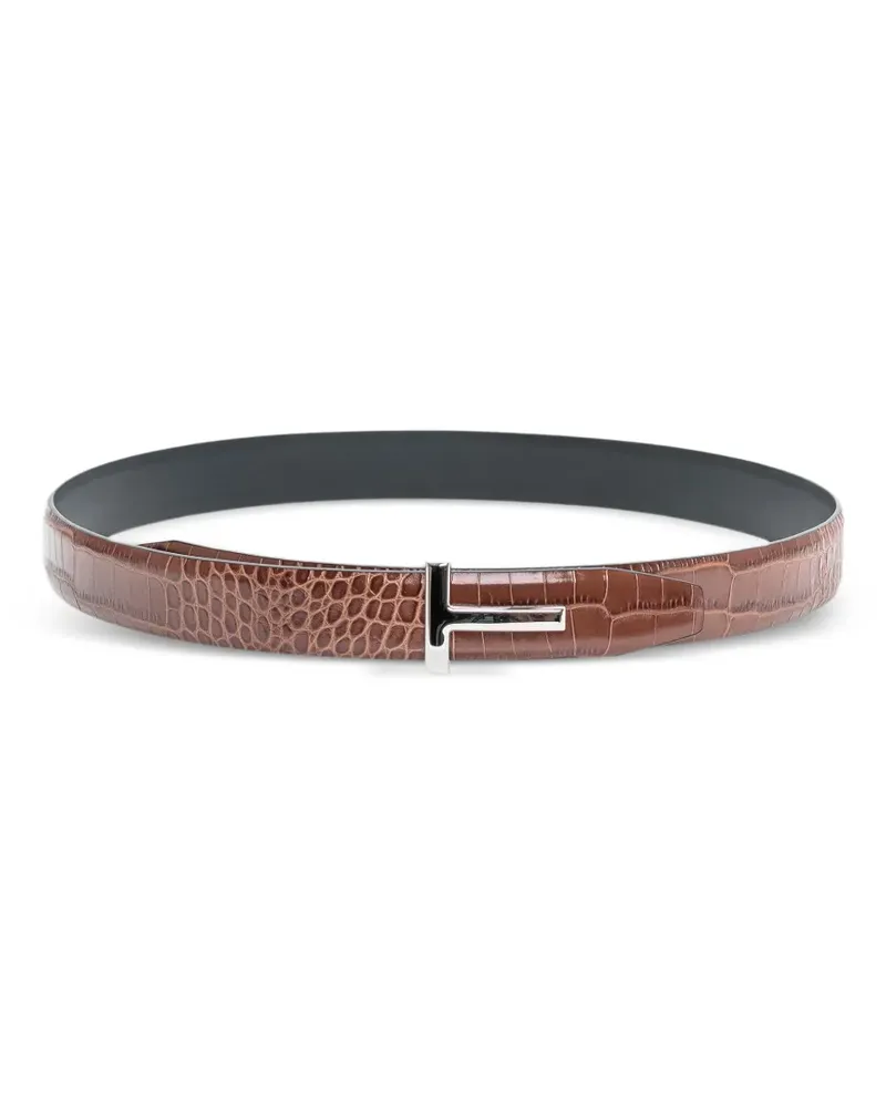 Tom Ford Gürtel mit Kroko-Optik - Braun Braun