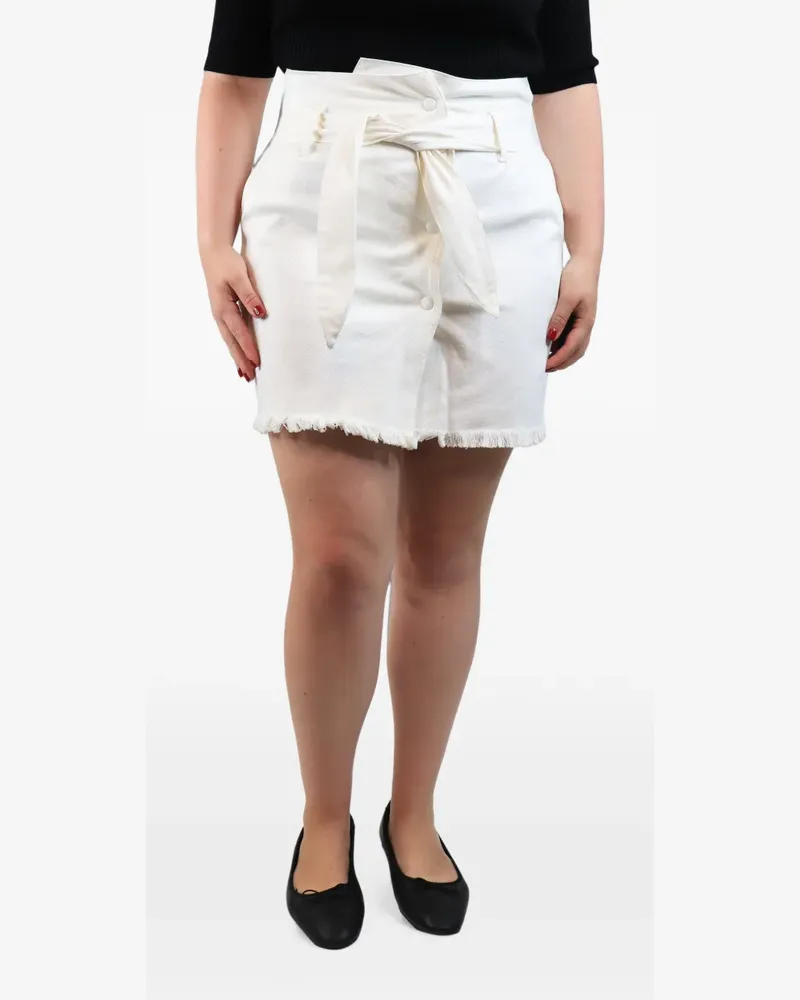 Nanushka belted frayed-hem mini skirt - Weiß Weiß