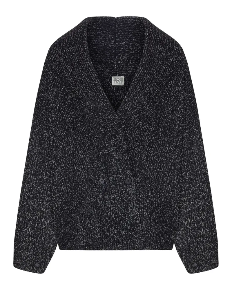Totême Doppelreihiger Cardigan mit Schalkragen - Schwarz Schwarz