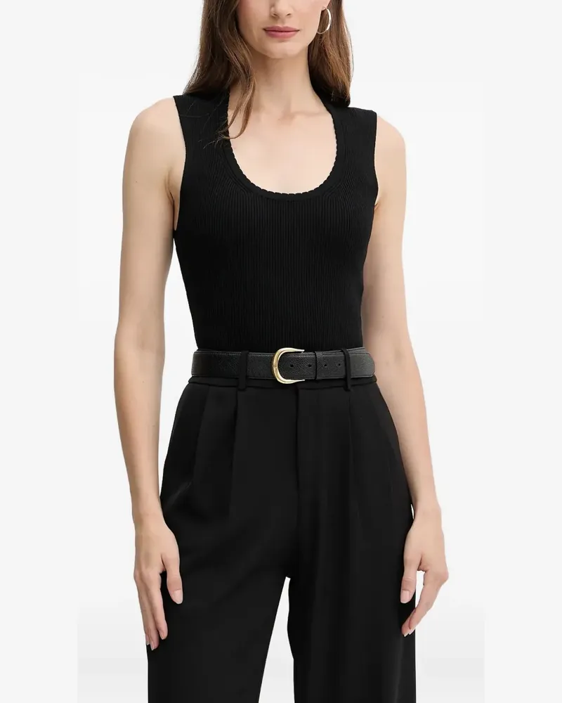 Twin-Set Geripptes Trägershirt - Schwarz Schwarz