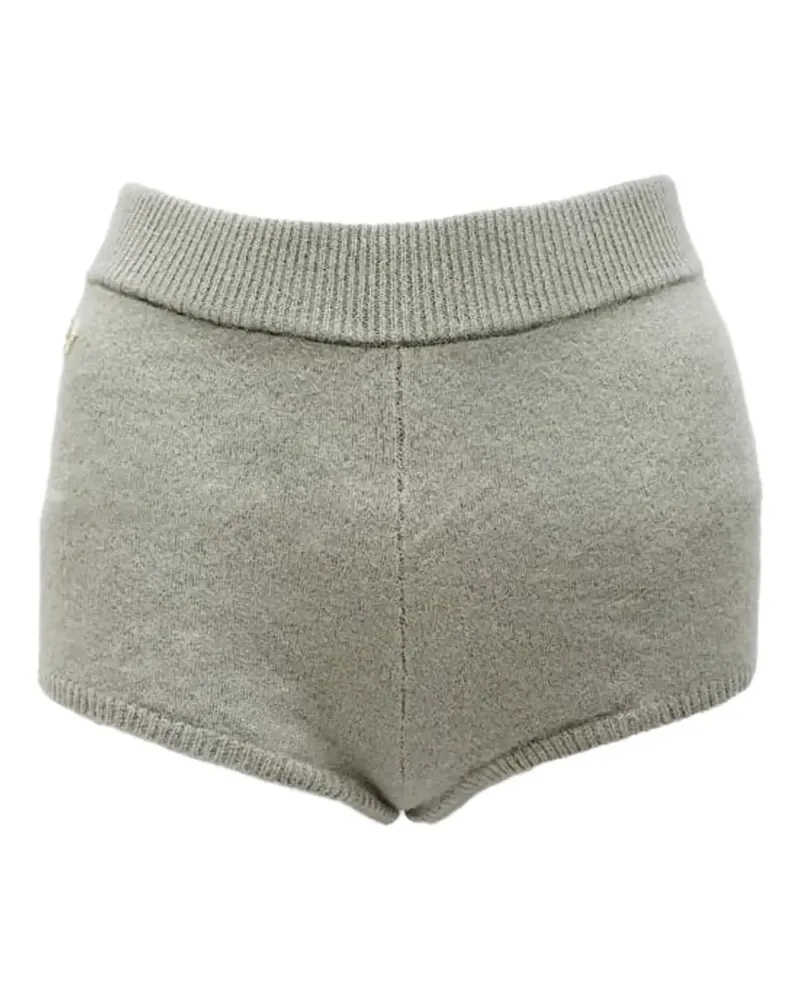 Sandro ribbed-trim knitted mini shorts - Grau Grau