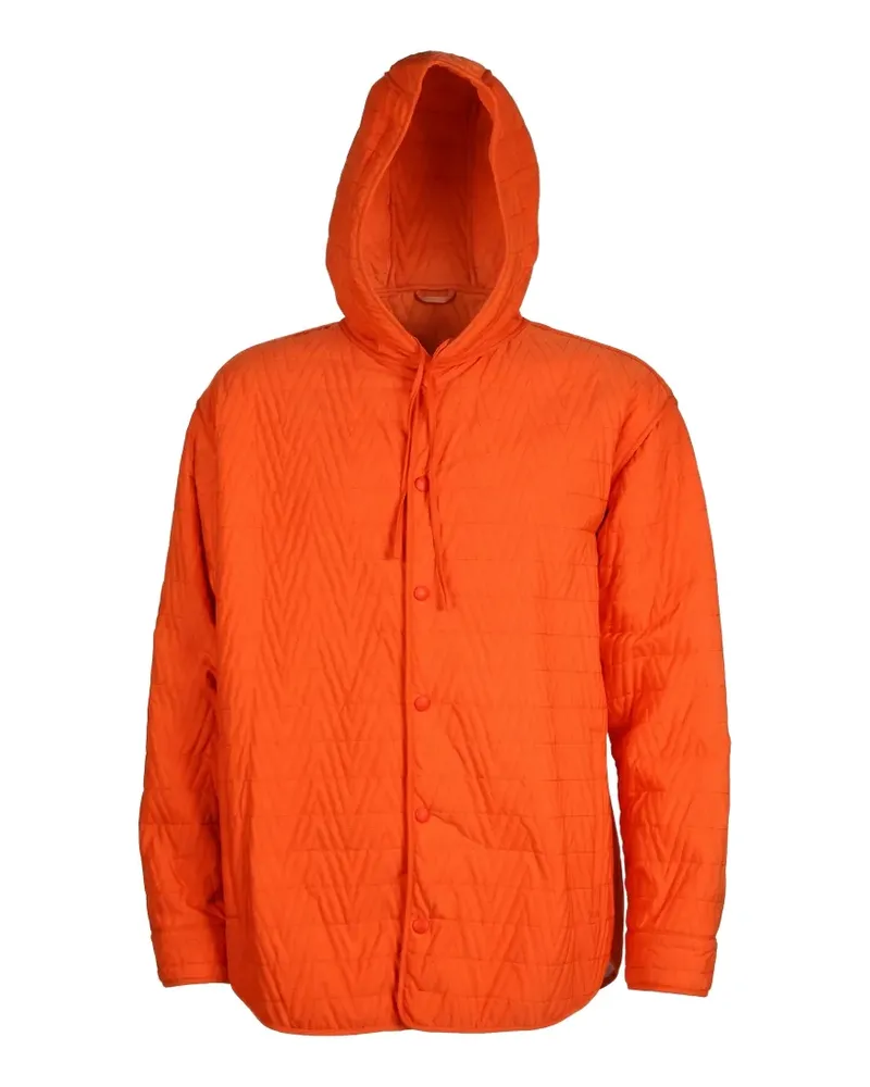 Valentino Garavani hooded quilted button-down jacket - Orange Orange