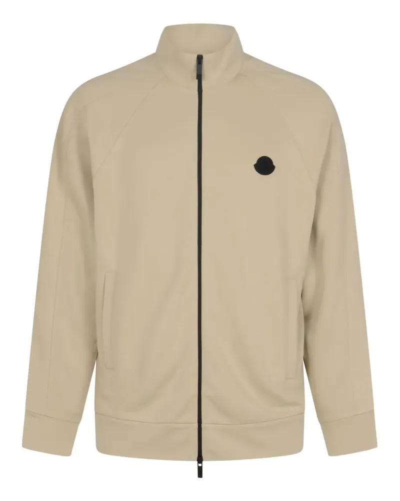 Moncler Sweatshirtjacke mit Logo-Patch - Nude Nude