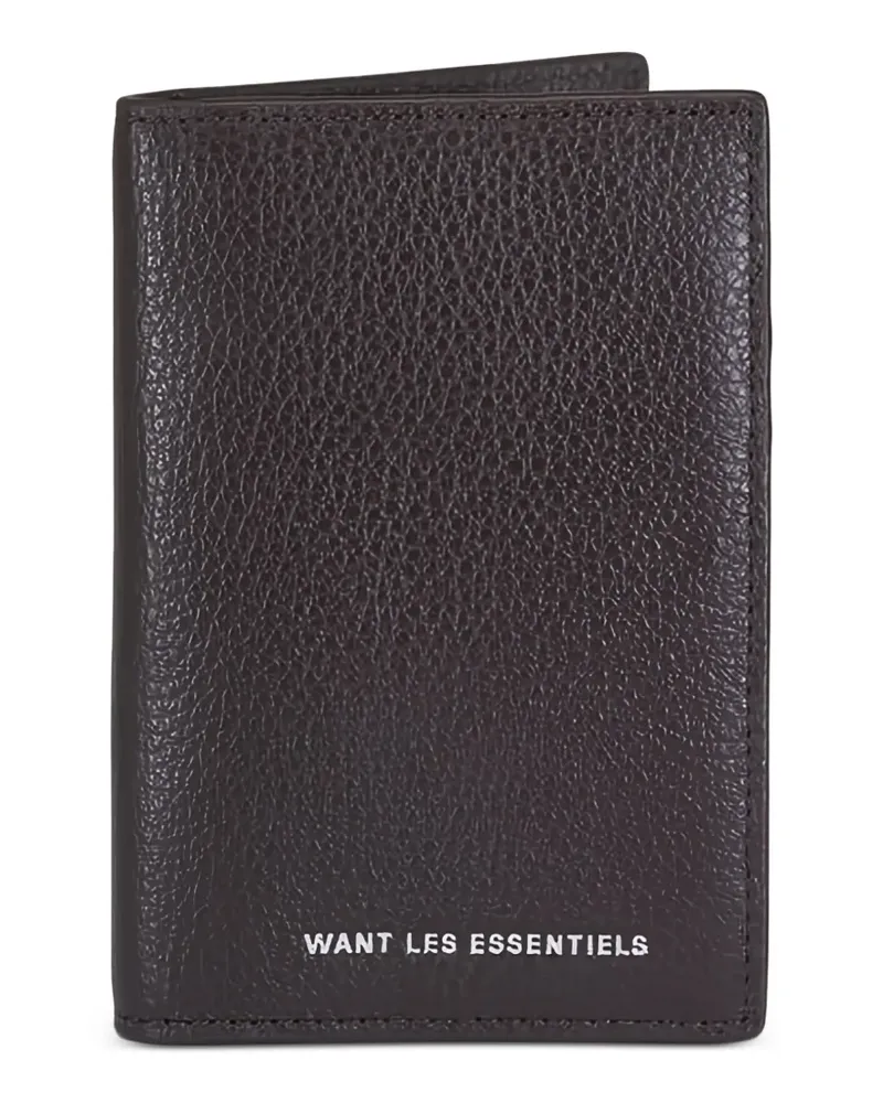 WANT Les Essentiels de la Vie Kartenetui aus gekörntem Leder - Braun Braun