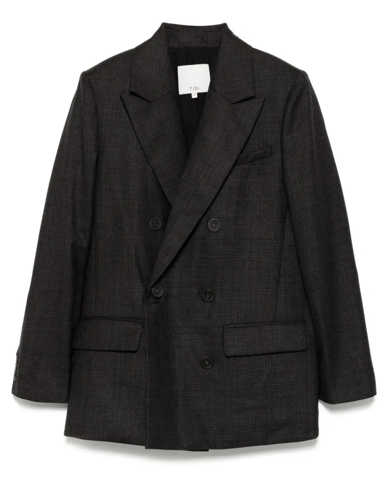 tibi Kariertes Dennis Sakko mit Cut-Out - Grau Grau