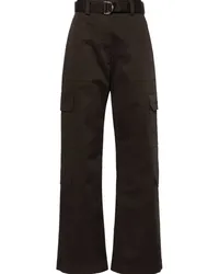 MSGM Gerade High-Waist-Cargohose Braun