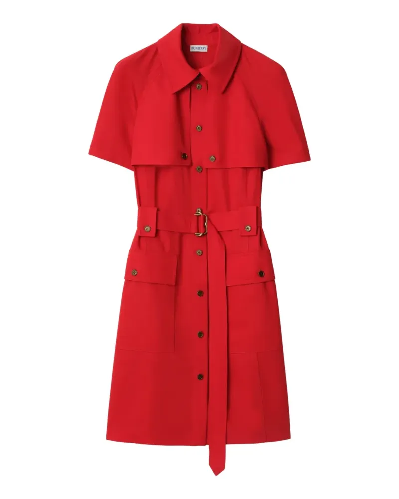 Burberry buckle belted wool mini dress - Rot Rot