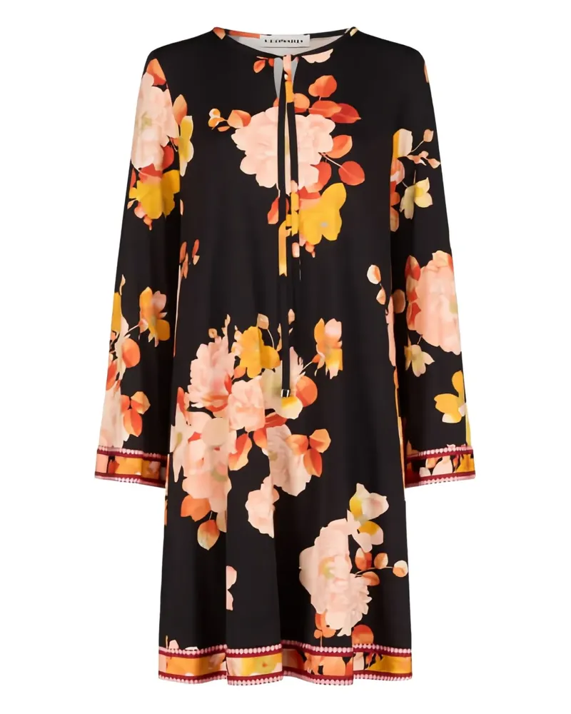 Leonard Paris Gavotsk floral mini dress - Schwarz Schwarz