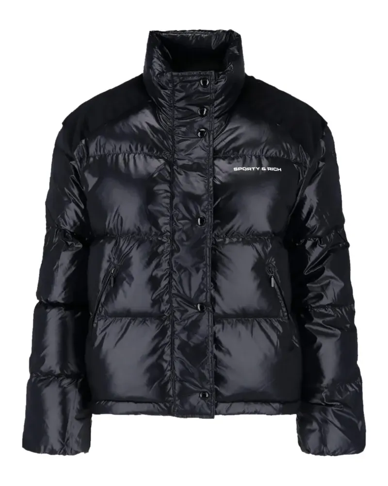 SPORTY & RICH quilted velvet-panel jacket - Schwarz Schwarz