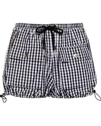 Cynthia Rowley Cargo-Shorts mit Vichy-Karo Schwarz