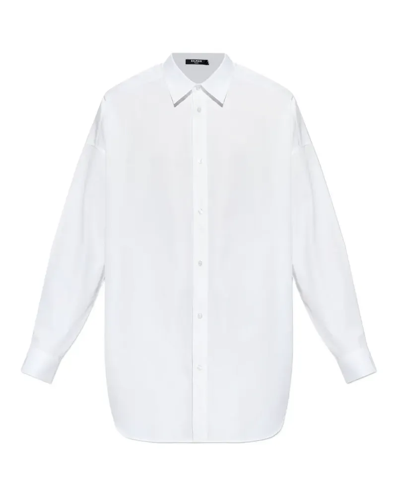Balmain Hemd mit Logo - Weiß Weiß