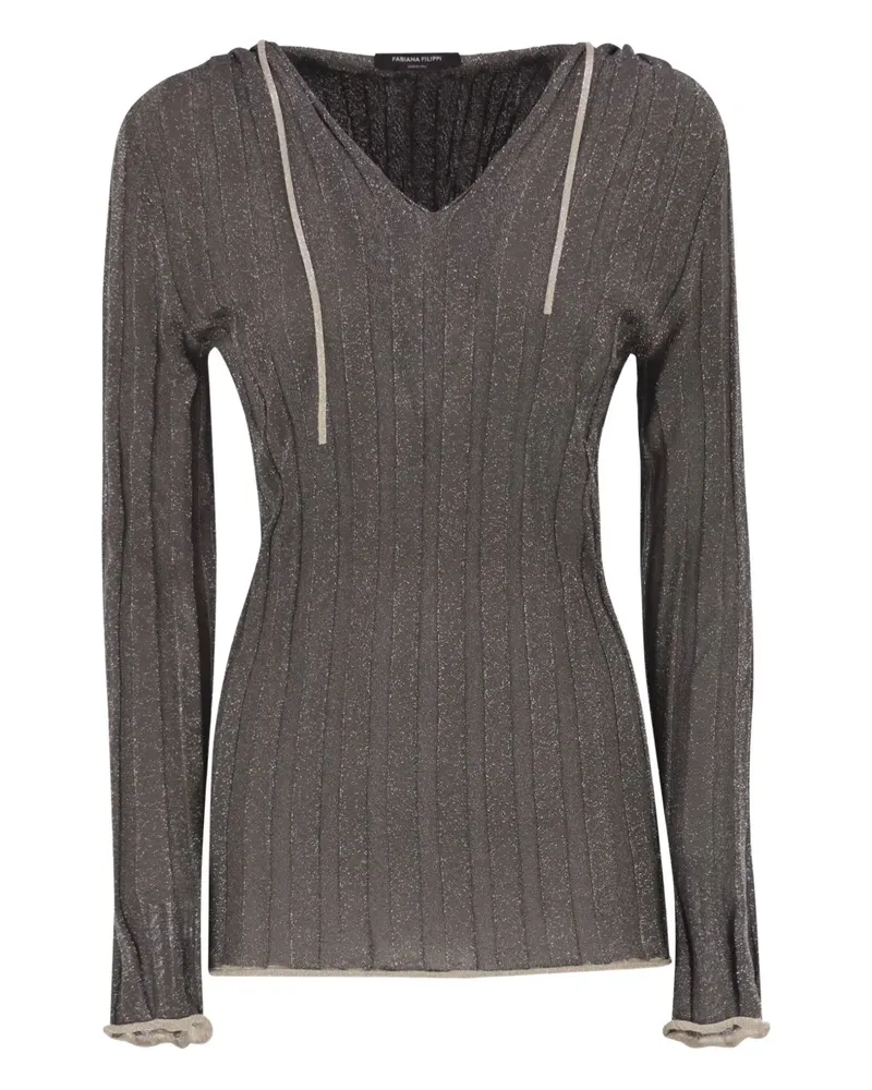 Fabiana Filippi Lurex-Kapuzenpullover - Grau Grau
