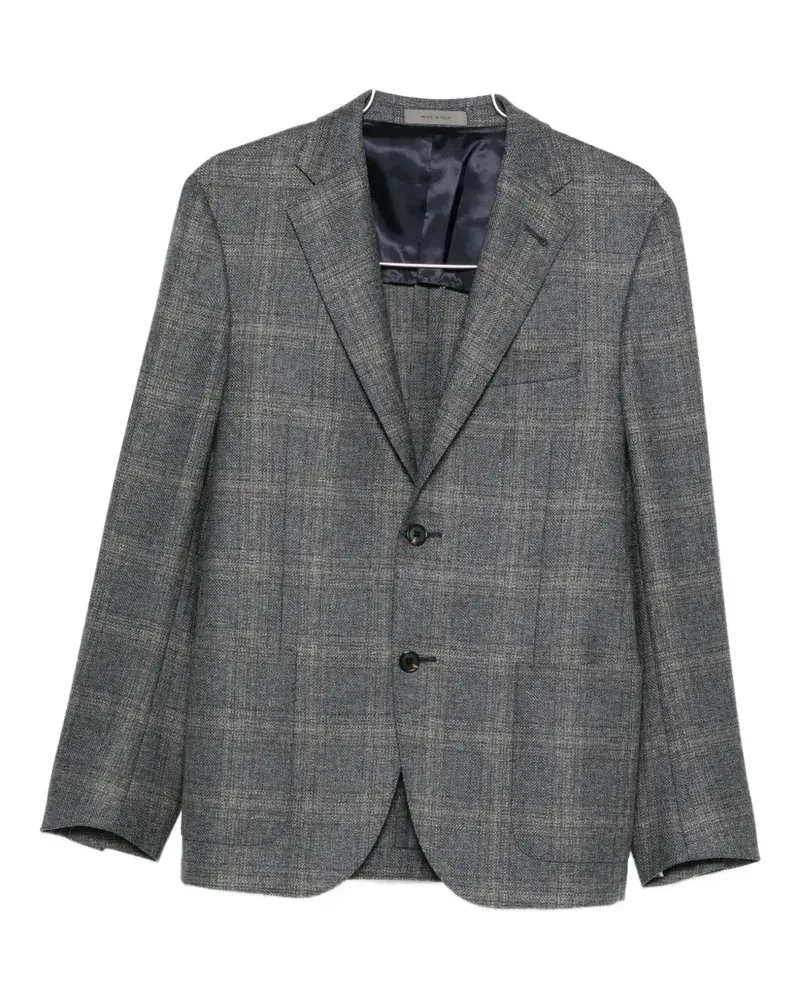 Corneliani checked single-breasted blazer - Grau Grau
