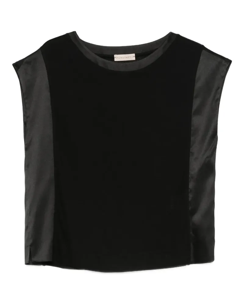 Purotatto Oberteil mit Rundhalsausschnitt - Schwarz Schwarz
