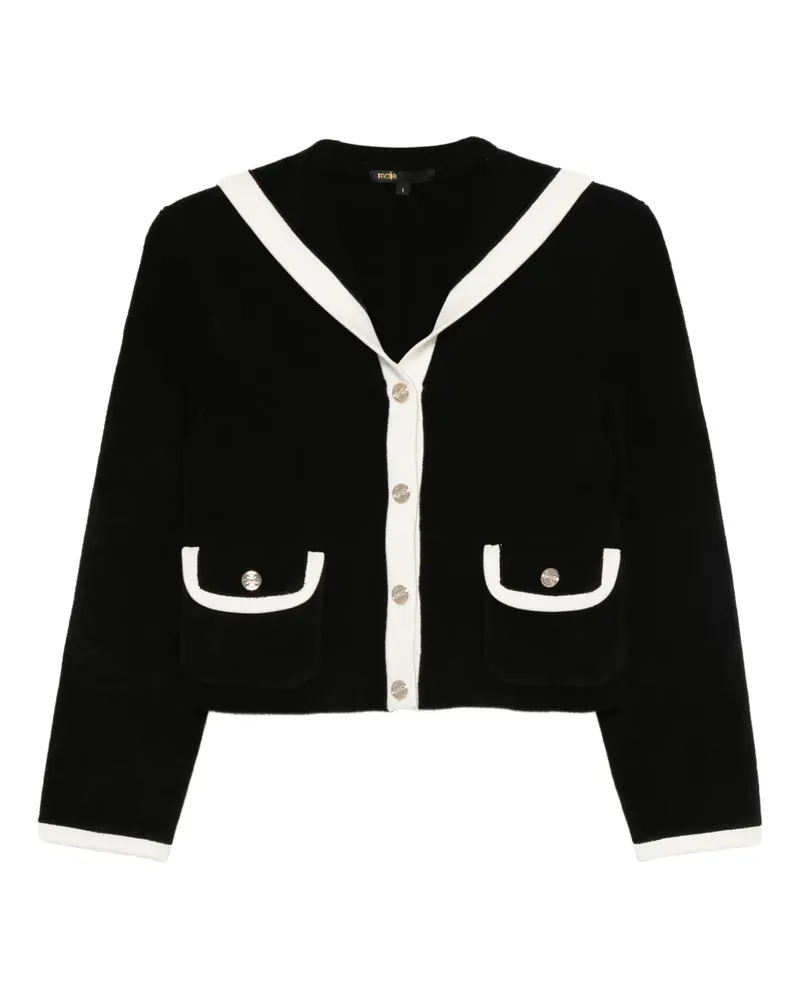 Maje Cardigan mit Kontrastbesatz - Schwarz Schwarz
