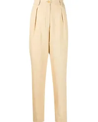 forte_forte Leinenhose mit hohem Bund Gold