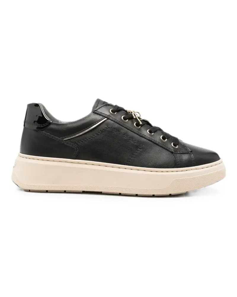 Nero Gardini logo-charm leather sneakers - Schwarz Schwarz