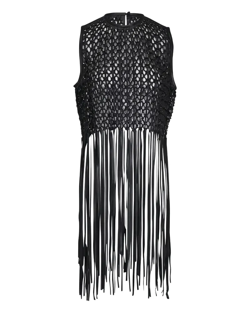 Lafayette148 fringe-detail top - Schwarz Schwarz