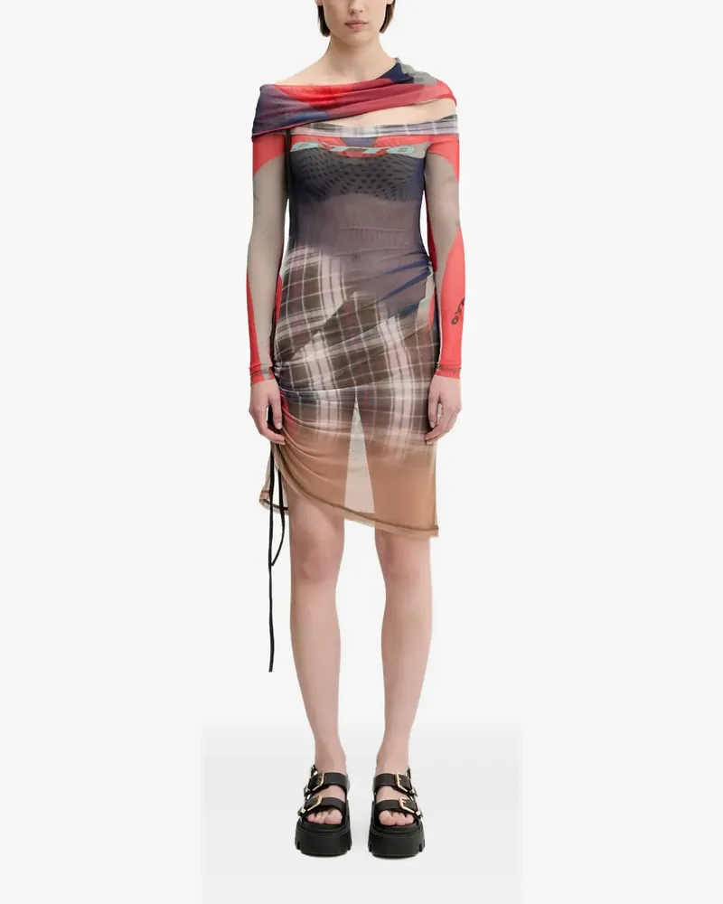 OTTOLINGER Asymmetrisches Kleid mit Mesh-Einsatz - Blau Blau