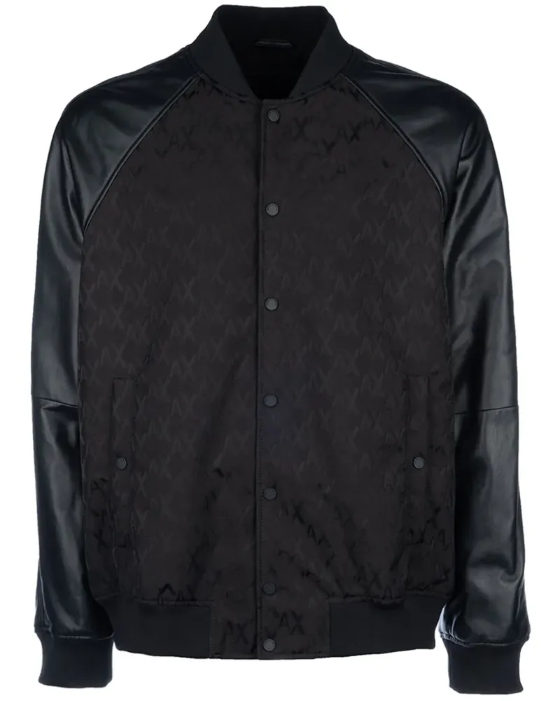 Armani Exchange Bomberjacke mit Monogramm-Print - Schwarz Schwarz