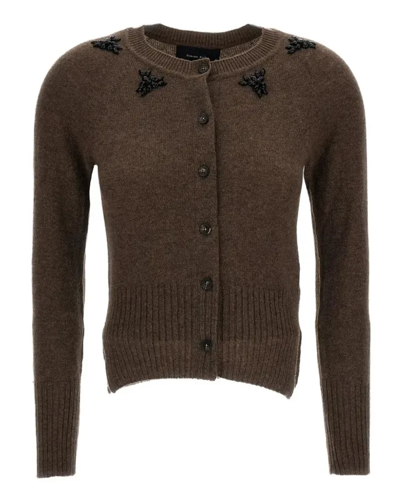 Simone Rocha crystal-embellished cashmere cardigan - Braun Braun