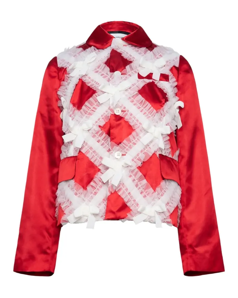 Comme des Garçons Gerüschte Jacke mit Schleifendetail - Rot Rot