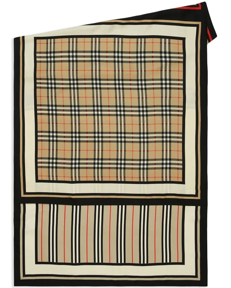 Burberry Seidenschal mit Montage-Print - Nude Nude