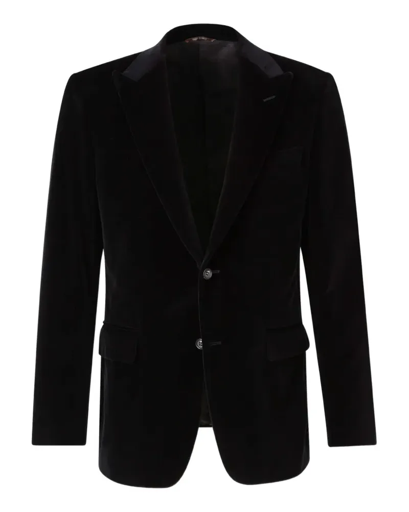 Canali Samtjacke mit steigendem Revers - Schwarz Schwarz