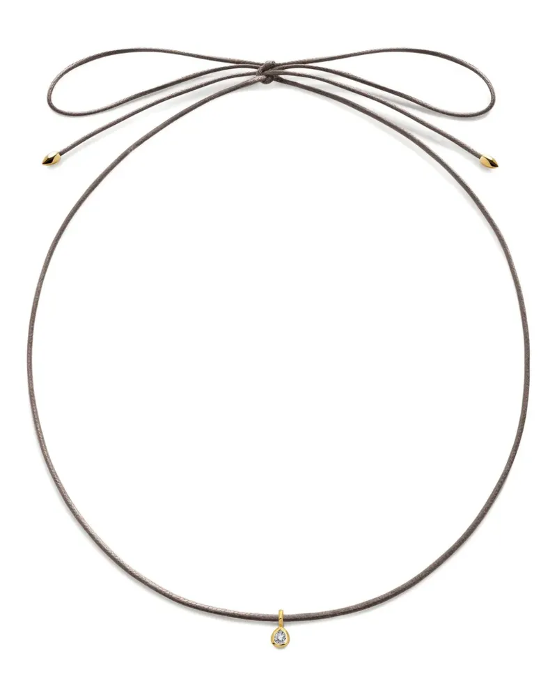 Monica Vinader Kordelhalskette aus 18kt Gold-Vermeil mit Diamanten Gold