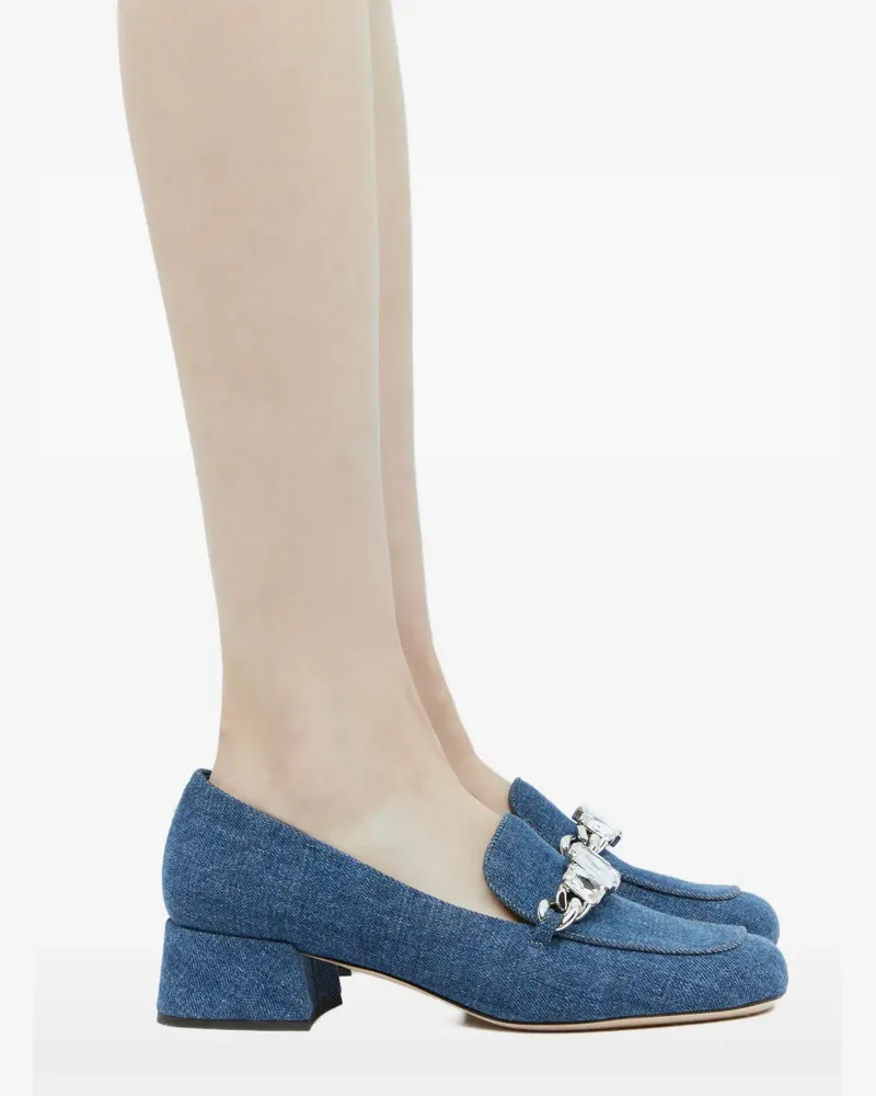 Miu Miu Pumps mit Kristallen - Blau Blau