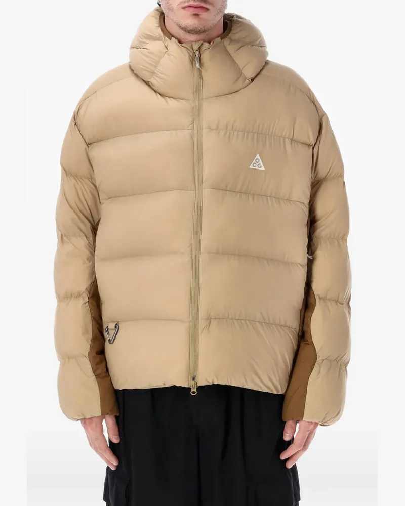 Nike Lunar Lake embroidered ACG-logo hooded jacket - Nude Nude