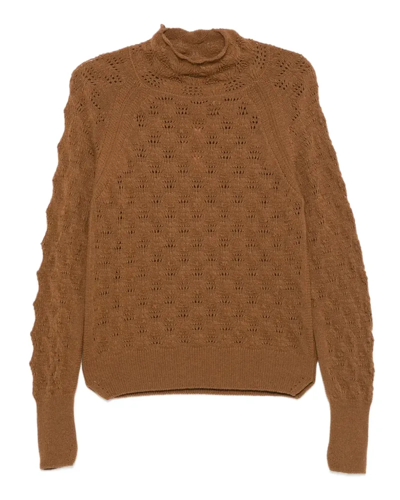Ermanno Scervino Pullover mit Lochstrickmuster - Braun Braun